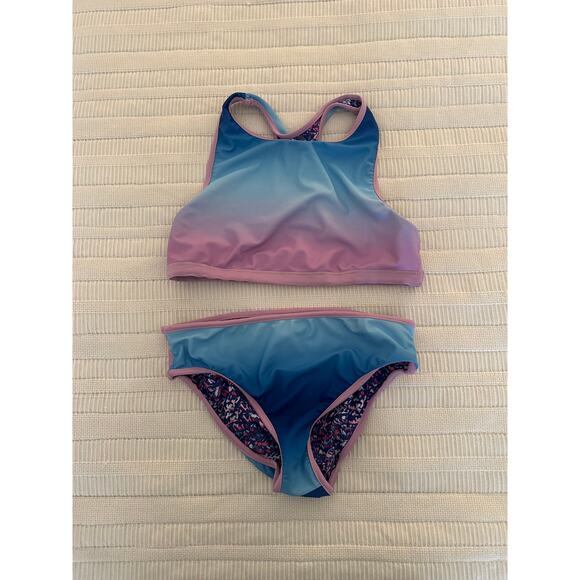 Eddie Bauer Girls 12 Reversible Swimsuit - Picture 1 of 3